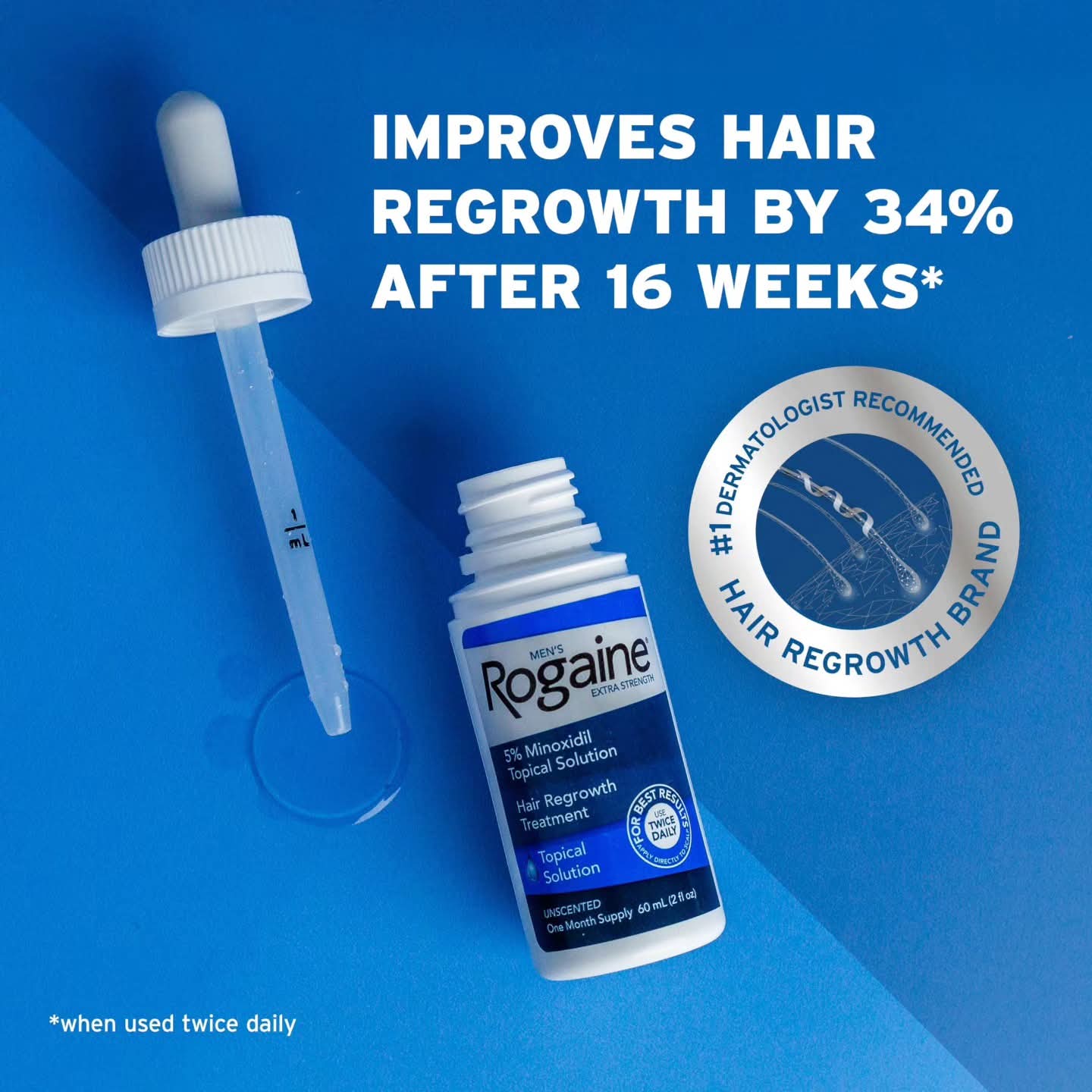 استعد لاستعادة ثقتك مع روجين محلول الاصدار الامريكي 🇺🇲
Rogaine 5% Minoxidil 💪
العلاج الفعّال لإعادة إنبات الشعر وتنشيط بصيلاته من الجذور!
موصى به من أطباء الجلدية رقم 1 في العالم 🌍
ومثبت سريريًا بنتائج حقيقية لتحفيز نمو الشعر وتقليل التساقط.