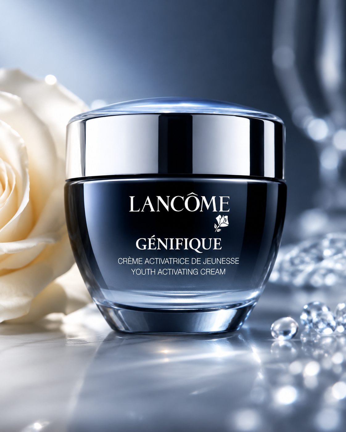 جنيفيك يوث اكتفيتنك كريم من لانكوم الفرنسية 🇲🇫
Lancôme Génifique Youth Activating Cream
كريم ترطيب فاخر بتركيبة مخملية يساعد على دعم إشراقة البشرة ونعومتها مع تحسين مظهر علامات التقدم بالعمر