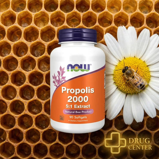 🍯 دعم طبيعي للمناعة من قلب خلية النحل
NOW Propolis 2000
 بتركيز قوي 5:1 مستخلص البروبوليس، غني بالفلافونويدات ومضادات الأكسدة لدعم جهاز المناعة وصحة الجسم يومًا بعد يوم.