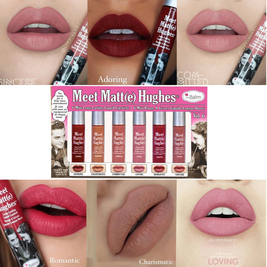 لب ستيك فلويد من ميت مات هوفز الامريكية 🇺🇲
Meet Matt(e) Hughes Liquid Lipstick 
لون ثابت بلمسة مطفية مخملية، يمنح الشفاه تغطية عالية وثبات طويل بدون تكتل أو جفاف مزعج.
التركيبة:
أصباغ عالية التركيز، مكونات مرطبة خفيفة، بوليمرات تثبيت طويلة الأمد
