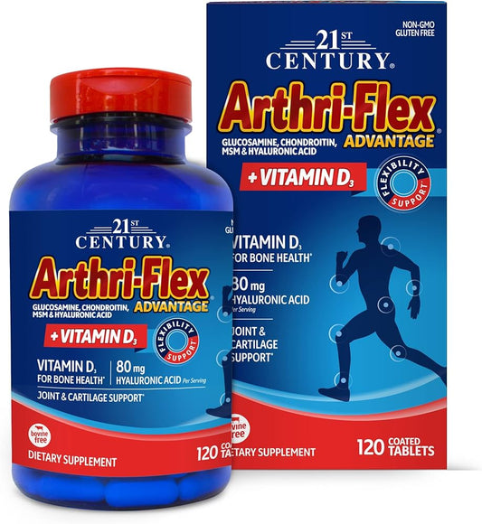 🦴 21st Century Arthri-Flex Advantage + Vitamin D3
ارثريفلكلس تركيبة متقدمة لدعم المفاصل والغضاريف والمرونة اليومية مع فيتامين D3 وحمض الهيالورونيك.