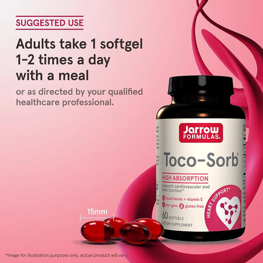 توكو زورب فيتامين E من جارو فورميلاز الامريكية 🇺🇲
❤️ Jarrow Formulas Toco-Sorb
تركيبة متقدمة من التوكوترينول وفيتامين E لدعم صحة القلب وحماية الخلايا من الإجهاد التأكسدي بامتصاص عالي.
