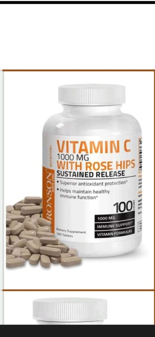 فيتامين سي عالي التركيز مع ثمر الورد من برونسن الامريكية 🇺🇲
 Bronson Vitamin C 1000 mg with Rose Hips Sustained Release
دعم مناعي يومي بتركيز عالي وإطلاق تدريجي لامتصاص أطول.