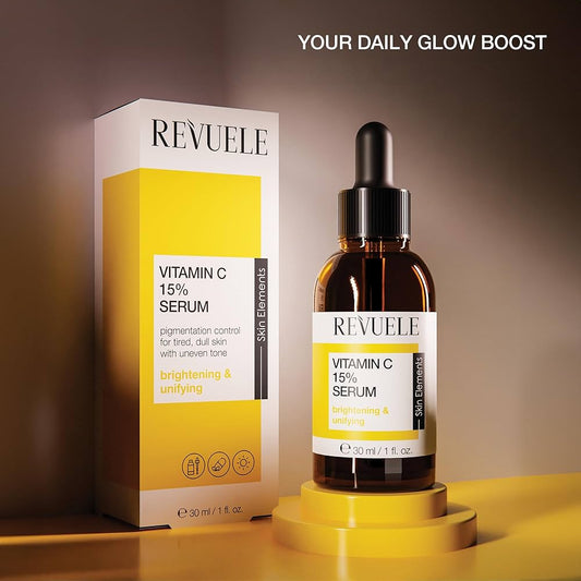 إشراقة يومية بتركيبة خفيفة وفعالة
سيروم فيتامين سي من ريفيولي البلغارية..

Revuele Vitamin C Serum