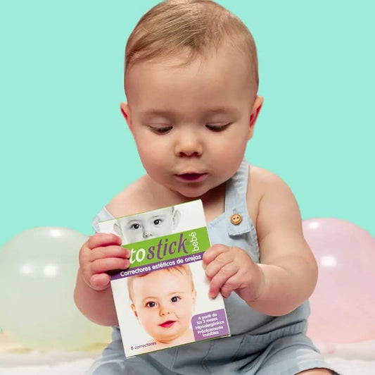 Otostick Baby 
اوتوستك مصحح للأذن للأطفال والرضع مصنوع من مادة لاصقة سيليكون طبية  يضمن أن تلتصق كل أذن بالجزء المجاور من الرأس عن طريق تثبيت الأذنين للخلف وتوفير نمو طبيعي وخالي من الألم لغضروف الأذن.