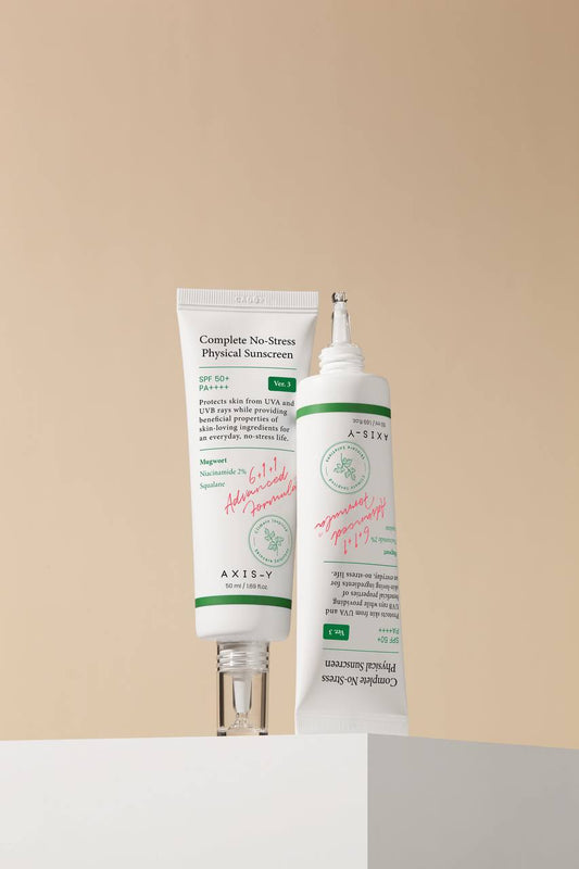 ☀️ Axis-Y Complete No-Stress Physical Sunscreen
واقي شمس فيزيائي من اكسز واي الكورية 🇰🇷 بتركيبة خفيفة يساعد على حماية البشرة من أشعة UVA وUVB مع تهدئة وترطيب البشرة.