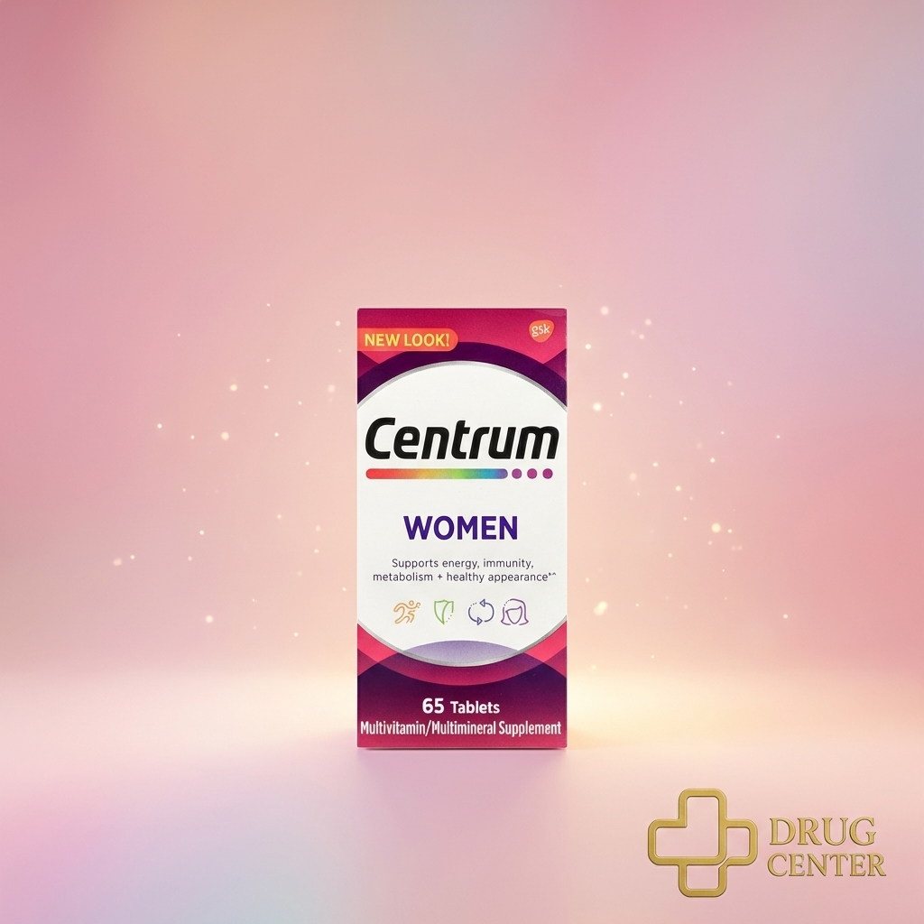 فيتامينات سنتروم للنساء 
Centrum Women Multivitamin
دعم يومي متكامل لصحة المرأة
تركيبة متوازنة من الفيتامينات والمعادن لدعم الطاقة، المناعة، وصحة الشعر والبشرة