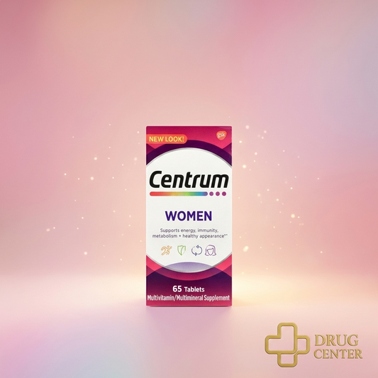فيتامينات سنتروم للنساء 
Centrum Women Multivitamin
دعم يومي متكامل لصحة المرأة
تركيبة متوازنة من الفيتامينات والمعادن لدعم الطاقة، المناعة، وصحة الشعر والبشرة
