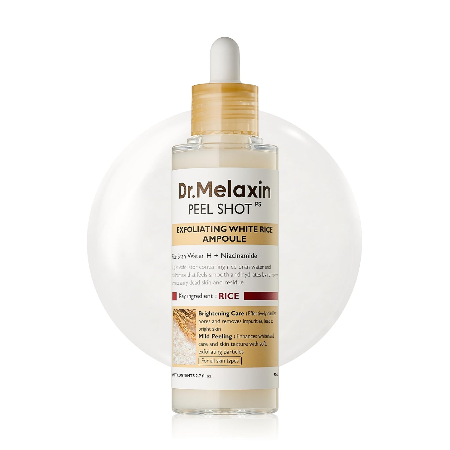 استعيدي إشراقة بشرتك مع أمبول التقشير من دكتور ميلاكسن الكورية 🇰🇷
 Dr. Melaxin Peel Shot PS Exfoliating White Rice Ampoule – 
سيروم بنخالة الأرز والنياسيناميد لتقشير لطيف، تنقية المسام، وتوحيد لون البشرة مع ترطيب عميق.