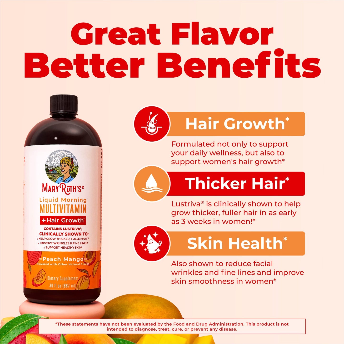 تركيبة متكاملة لدعم جمالك وشعرك من الداخل من ماري روثز الامريكية 
MaryRuth's Liquid Multivitamin + Hair Growth