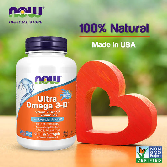 الترا اوميكا بلص فيتامين د٣ من ناو فودز الامريكية 🇺🇲
NOW Foods Ultra Omega-3-D3
تغذية مزدوجة في كبسولة واحدة
أوميغا 3 مع فيتامين D3 لدعم القلب والمناعة والتركيز
نقاء عالي وامتصاص فعّال لنتائج واضحة يوم بعد يوم
التركيبة
زيت سمك مركز (EPA + DHA)
فيتامين D